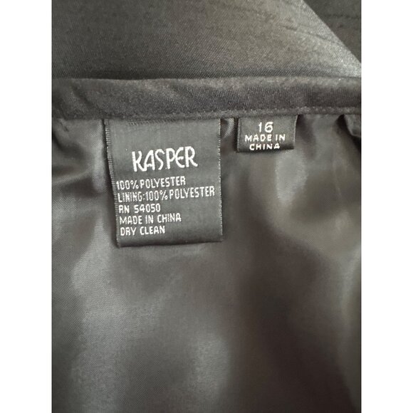Kasper Black Knee-Length Pencil Skirt Womens Size 16 textured satin new - Picture 4 of 5